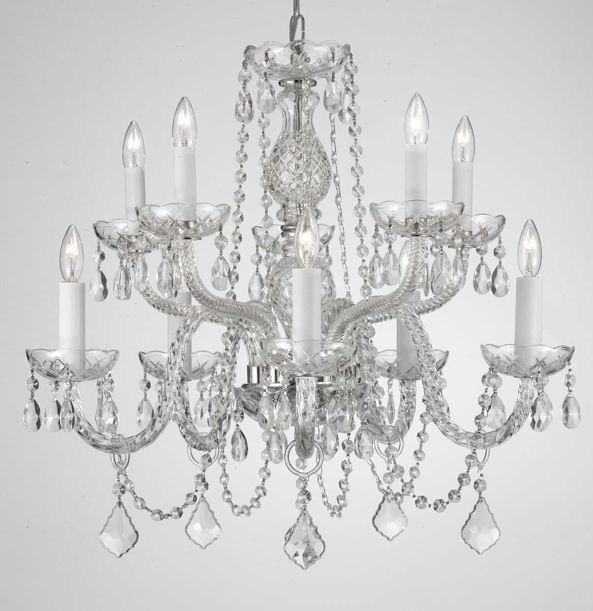 Empress crystal plug in chandelier with 10 lights h25 x w24