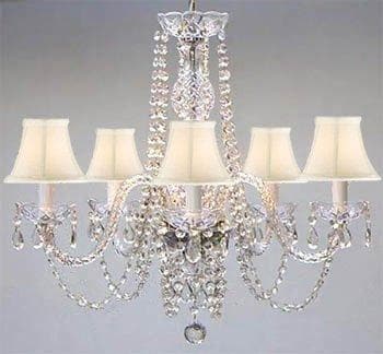 Swag Plug In Authentic All Crystal Chandelier Lighting With Shades