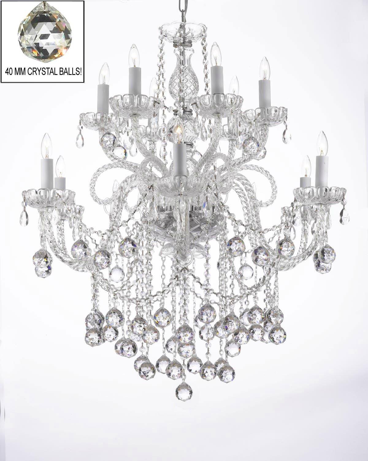 Crystal Chandelier Lighting With Crystal Balls H38 x W32