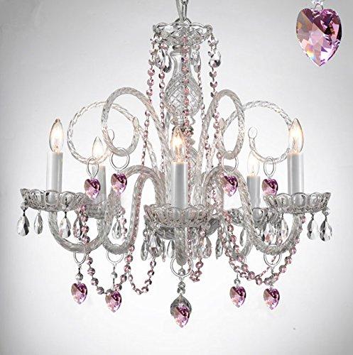 Empress Crystal Chandelier Lighting With Pink Crystal