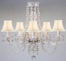 Swag Plug In Authentic All Crystal Chandelier Lighting With Shades