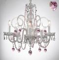 Empress Crystal Chandelier Lighting With Pink Crystal