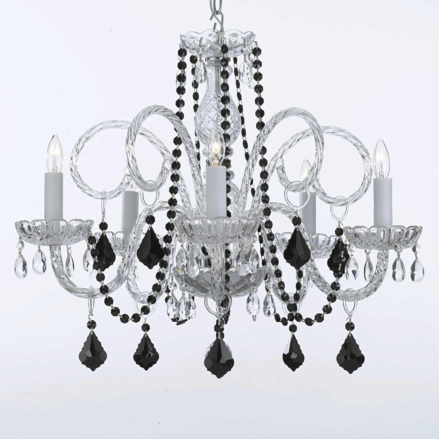 Venetian Style All Crystal Chandelier Lighting With Black Crystal - Chandeliers For Bedrooms by Overstock.com
