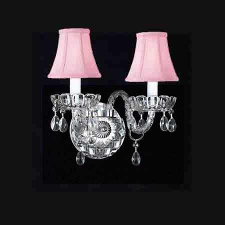 Venetian Style Crystal Wall Sconce Lighting With Pink Shades Free Venetian Style Crystal Wall Sconce Lighting With Pink Shades