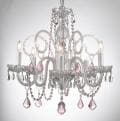 Crystal Chandelier Lighting With Pink Crystal