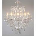 Swag Plug In Iron Crystal Chandelier Lighting H27 x W21