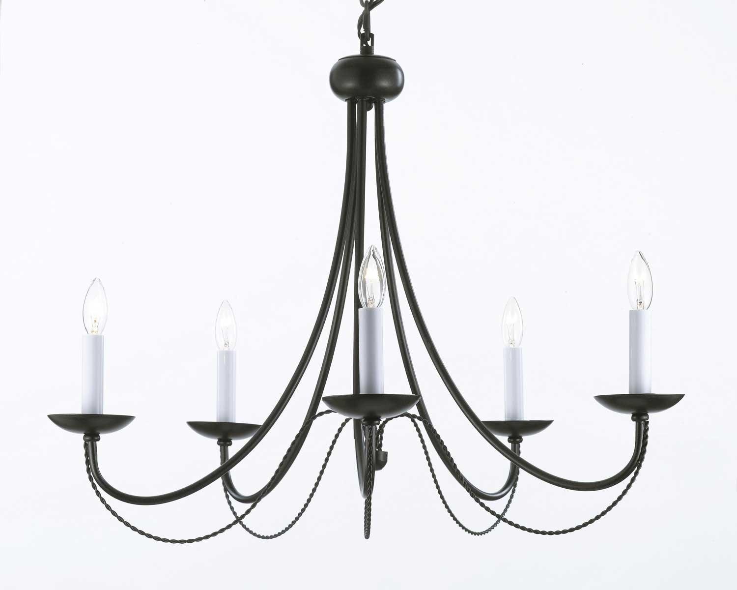 Wrought Iron Chandelier Lighting H22 x W26