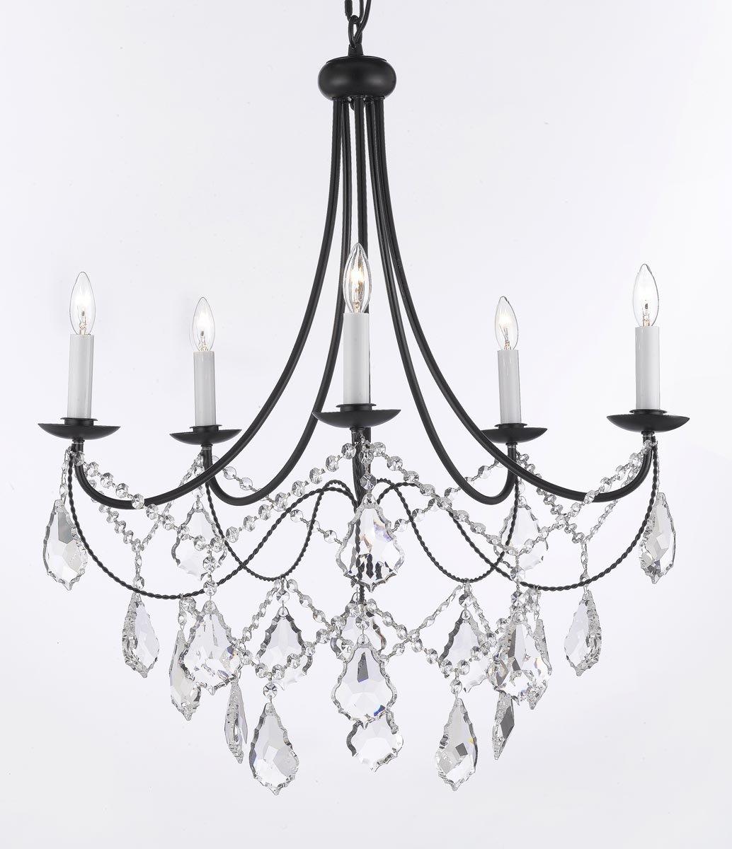 Empress Crystal Wrought Iron Chandelier Lighting H22.5 x W26
