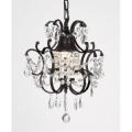 Chandelier Wrought Iron Crystal Chandelier H14 x W11 Swag Plug In Chandelier