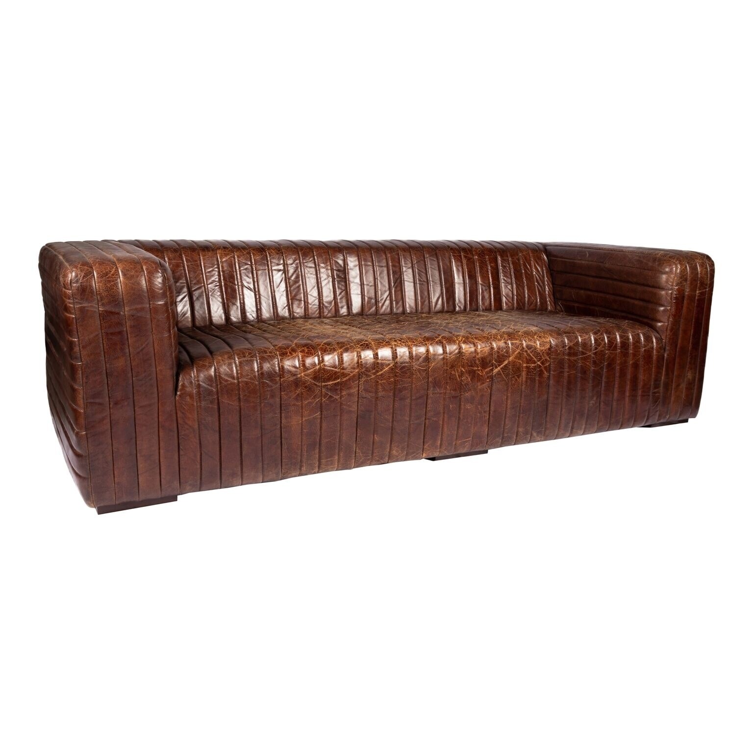 Shop Aurelle Home Tillow Brown Top Grain Rustic Leather Sofa On