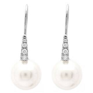 Mother Of Pearl Earrings For Less Sterling Silver Mother Of Pearl Cubic Zirconia Dangle Earrings