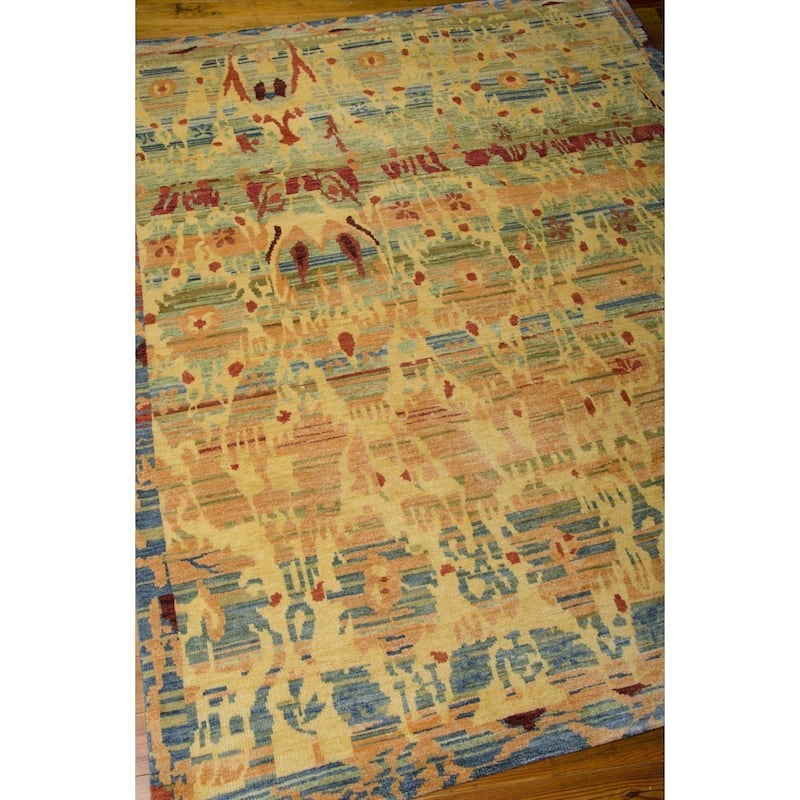 Nourison Dune Hand-knotted Area Rug - 7' 9" x 9' 9" - Yellow - Rectangle