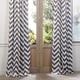 preview thumbnail 8 of 14, Awning Black & Fog White 63" Room Darkening Curtain Pair (2 Panels) - 50 x 63