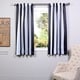 preview thumbnail 2 of 14, Awning Black & Fog White 63" Room Darkening Curtain Pair (2 Panels) - 50 x 63