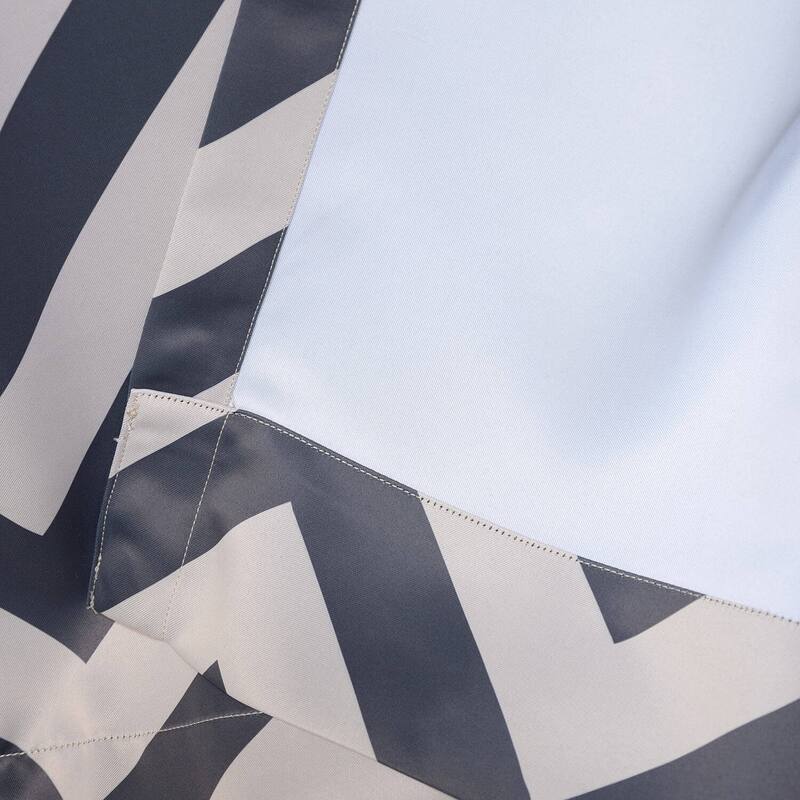 Awning Black & Fog White 63" Room Darkening Curtain Pair (2 Panels) - 50 x 63