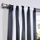 preview thumbnail 3 of 14, Awning Black & Fog White 63" Room Darkening Curtain Pair (2 Panels) - 50 x 63