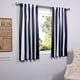 preview thumbnail 6 of 14, Awning Black & Fog White 63" Room Darkening Curtain Pair (2 Panels) - 50 x 63