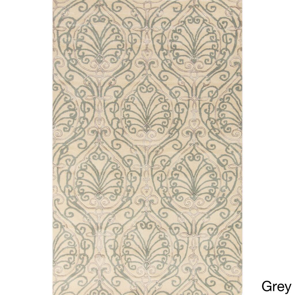 Hand-Tufted Reuben Damask Pattern Area Rug