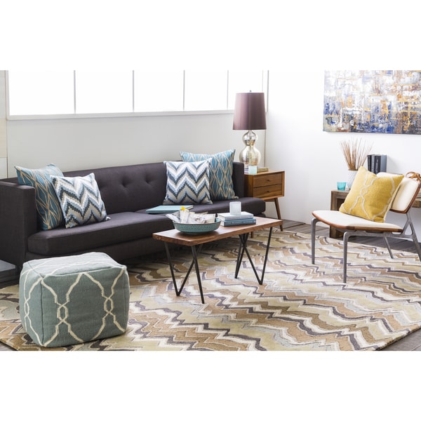 Hand-Tufted Peyton Stripe Pattern Area Rug - 9' x 13'