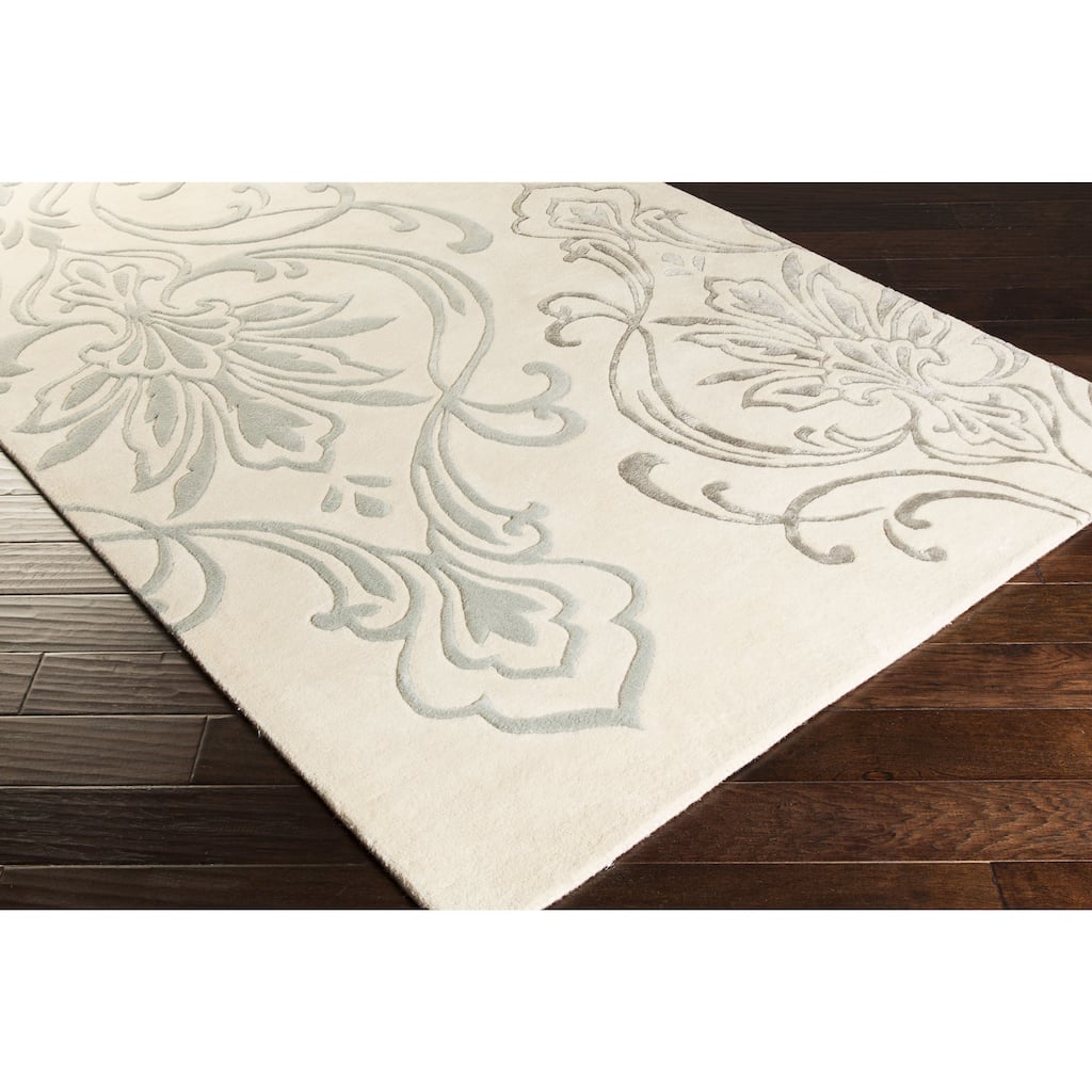 Hand-Tufted Noreen Damask Pattern Area Rug
