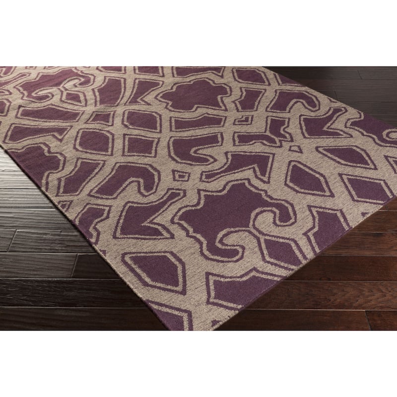 Hand-Woven Aliana Damask Wool Area Rug