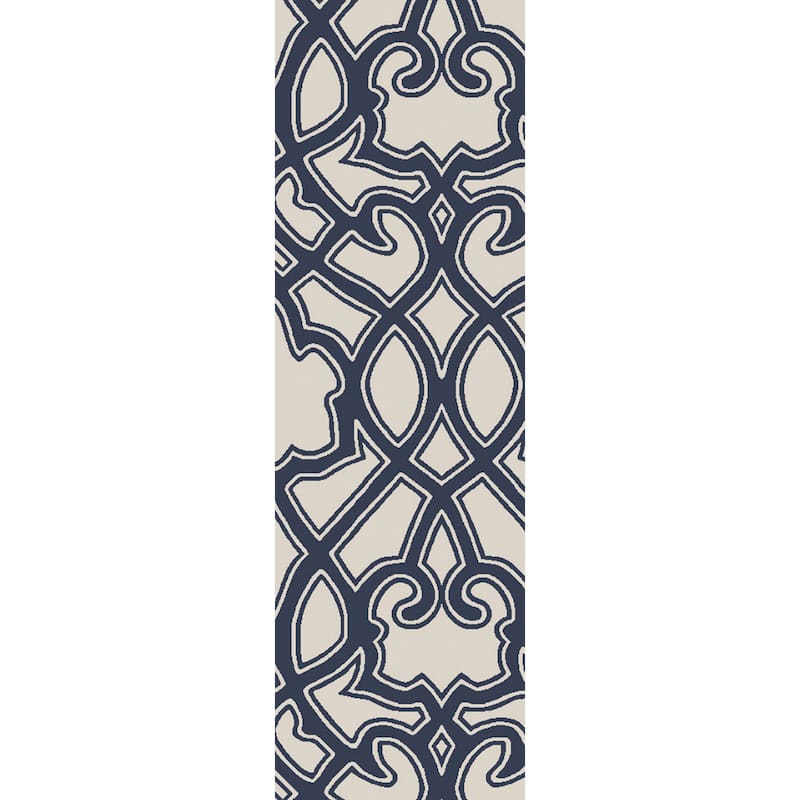 Hand-Woven Aliana Damask Wool Area Rug