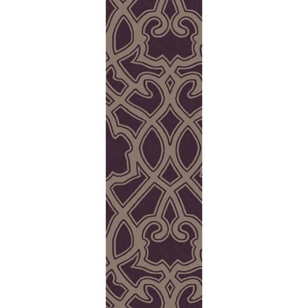 slide 2 of 26, Hand-Woven Aliana Damask Wool Area Rug - 2' 6" x 8'