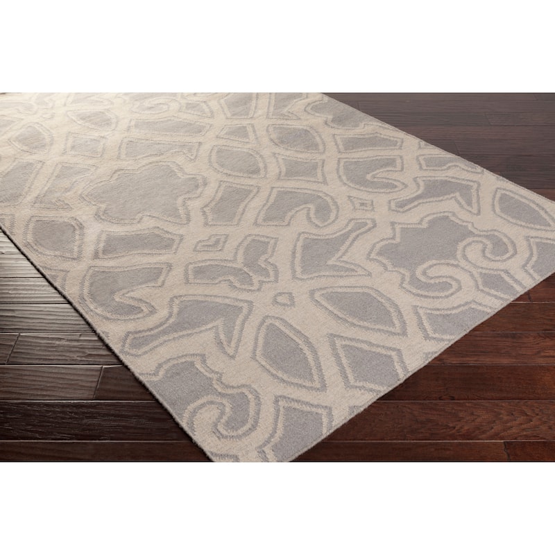 Hand-Woven Aliana Damask Wool Area Rug