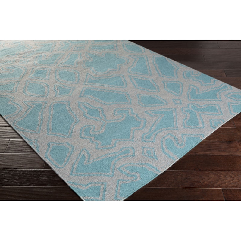 Hand-Woven Aliana Damask Wool Area Rug