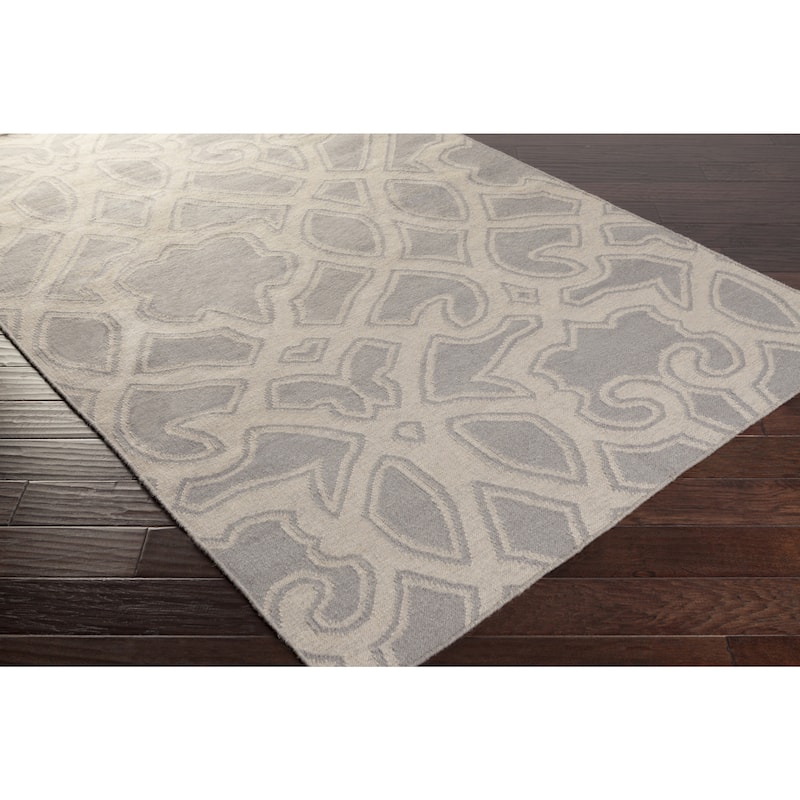 Hand-Woven Aliana Damask Wool Area Rug