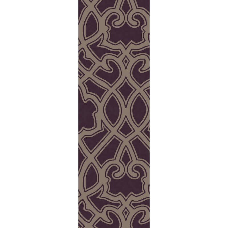 Hand-Woven Aliana Damask Wool Area Rug