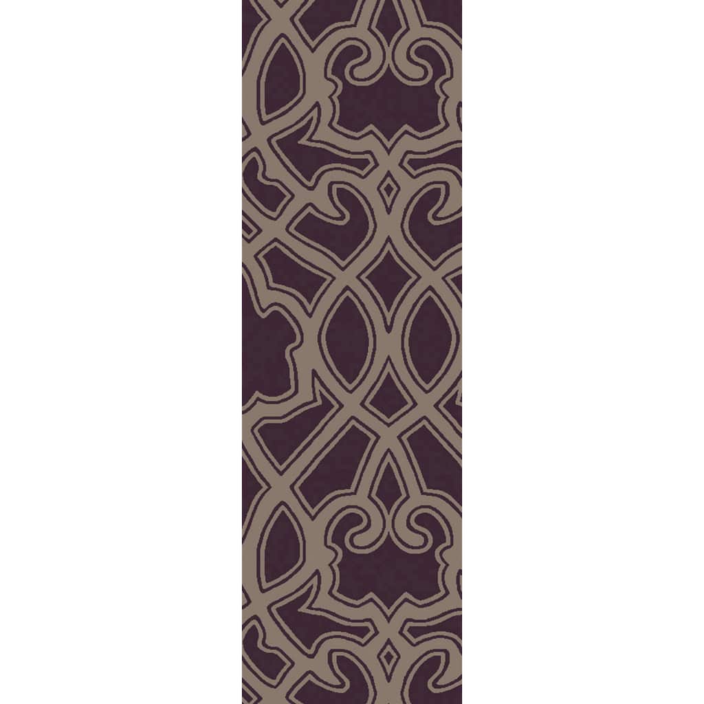 Hand-Woven Aliana Damask Wool Area Rug