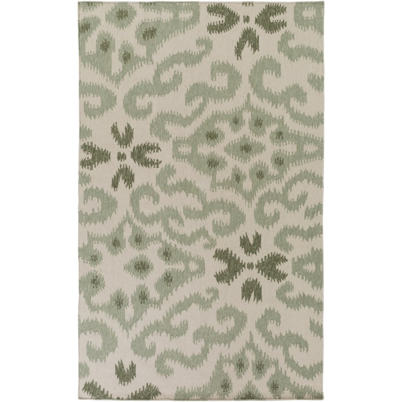 Hand-woven Bettie Ikat Reversible Area Rug - Green - 8' x 11'