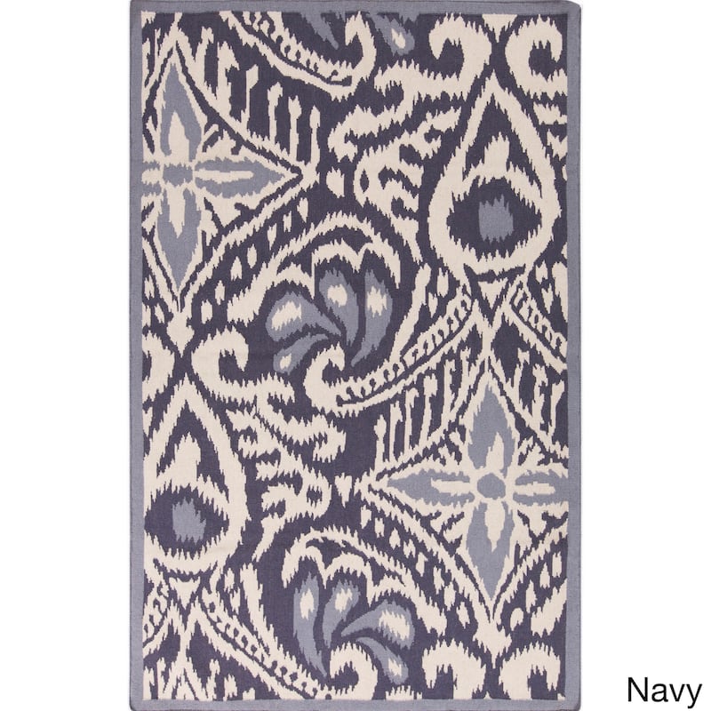 Hand-woven Cailyn Ikat Reversible Area Rug
