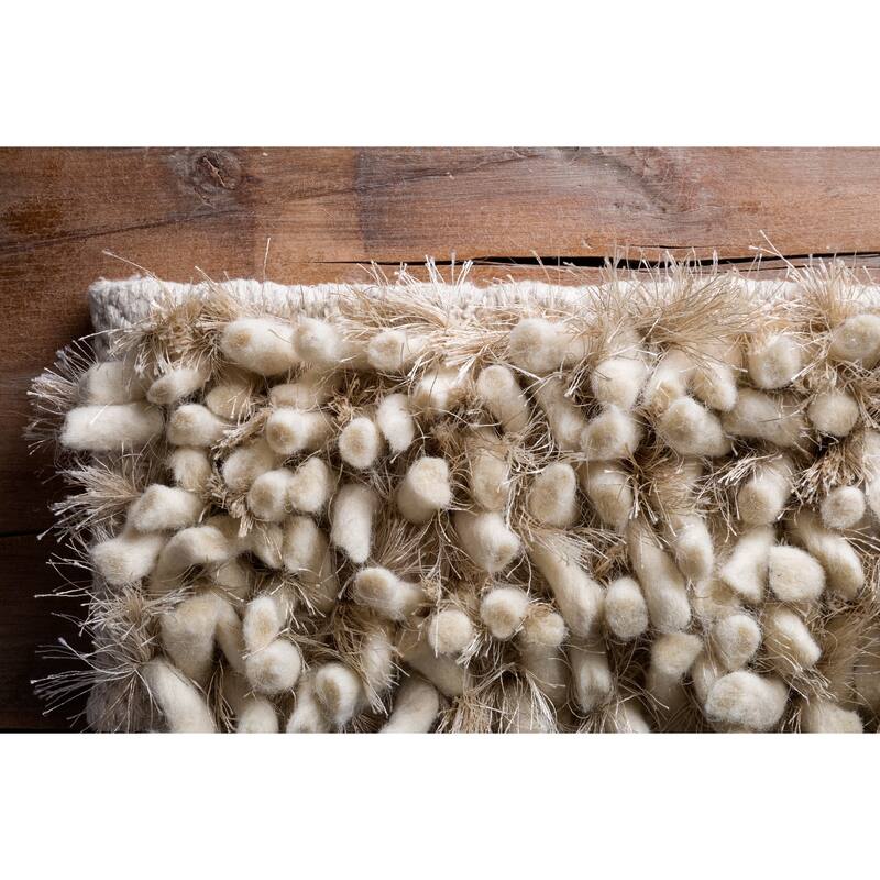 Hand-Woven Kendall Solid Area Rug - 2' x 3' - Ivory