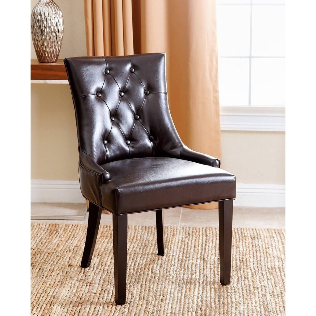 Abbyson Napa Dark Brown Leather Dining Chair