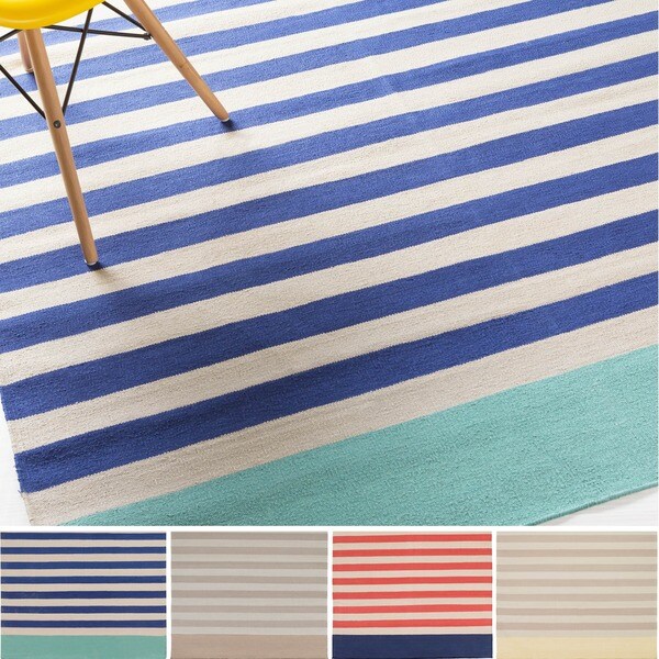 Hand-Woven Paulina Stripe Pattern Cotton Area Rug