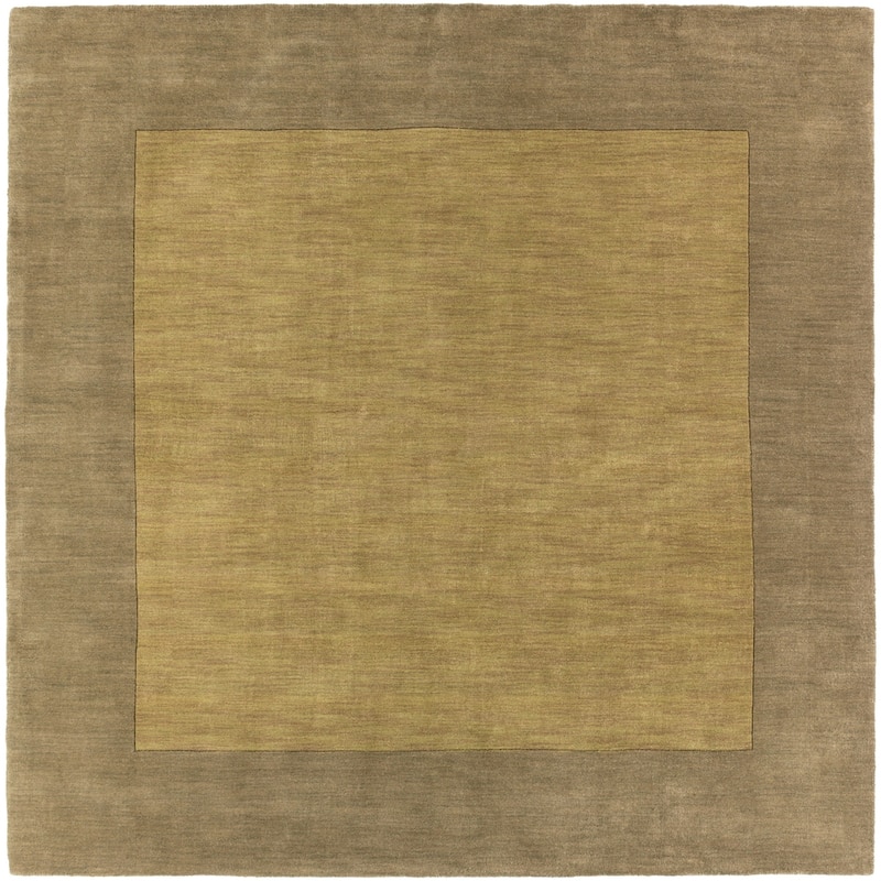 Hand Loomed Odessa Solid Bordered Tone-On-Tone Wool Area Rug
