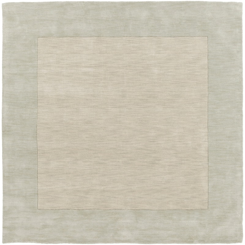 Hand Loomed Odessa Solid Bordered Tone-On-Tone Wool Area Rug