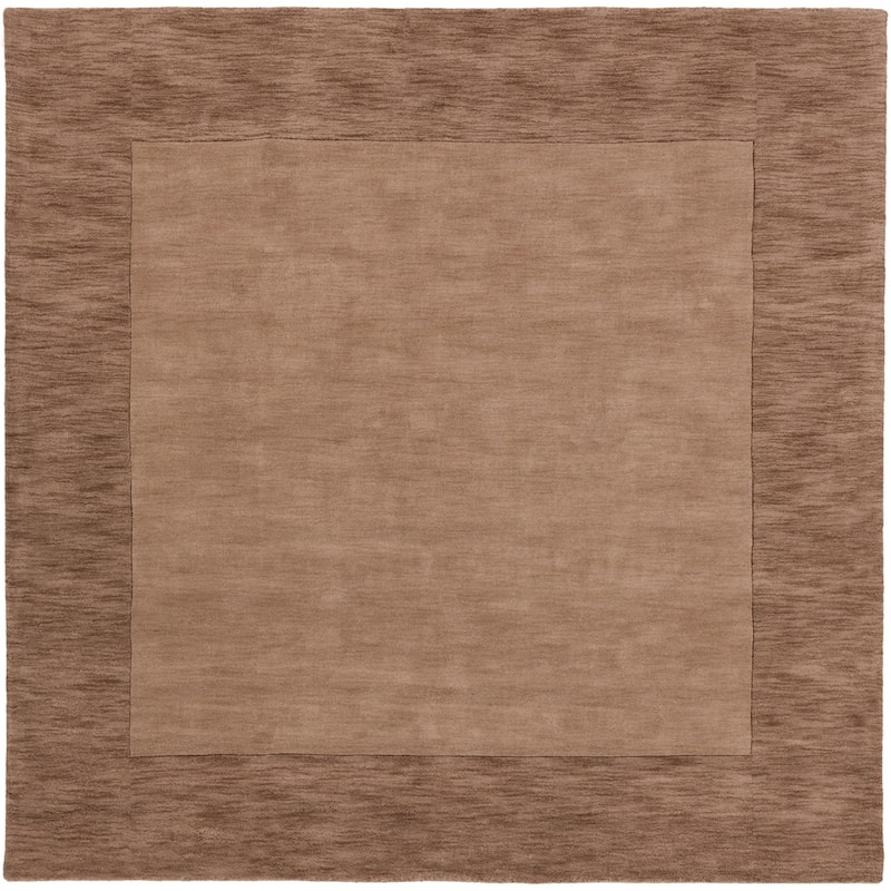 Hand Loomed Odessa Solid Bordered Tone-On-Tone Wool Area Rug