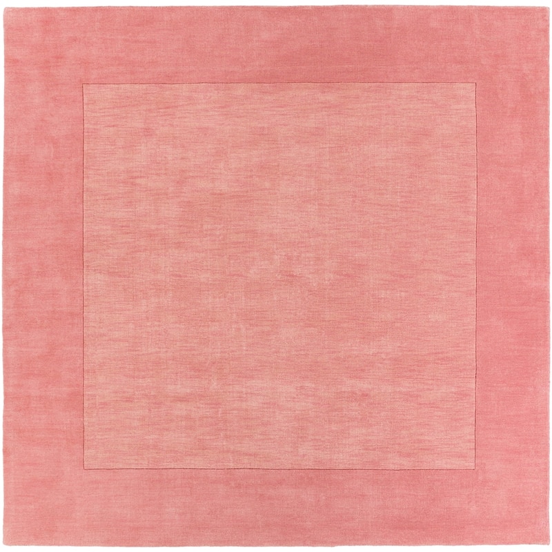 Hand Loomed Odessa Solid Bordered Tone-On-Tone Wool Area Rug