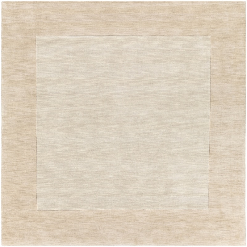 Hand Loomed Odessa Solid Bordered Tone-On-Tone Wool Area Rug