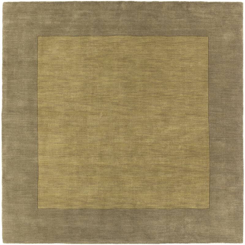 Hand Loomed Odessa Solid Bordered Tone-On-Tone Wool Area Rug