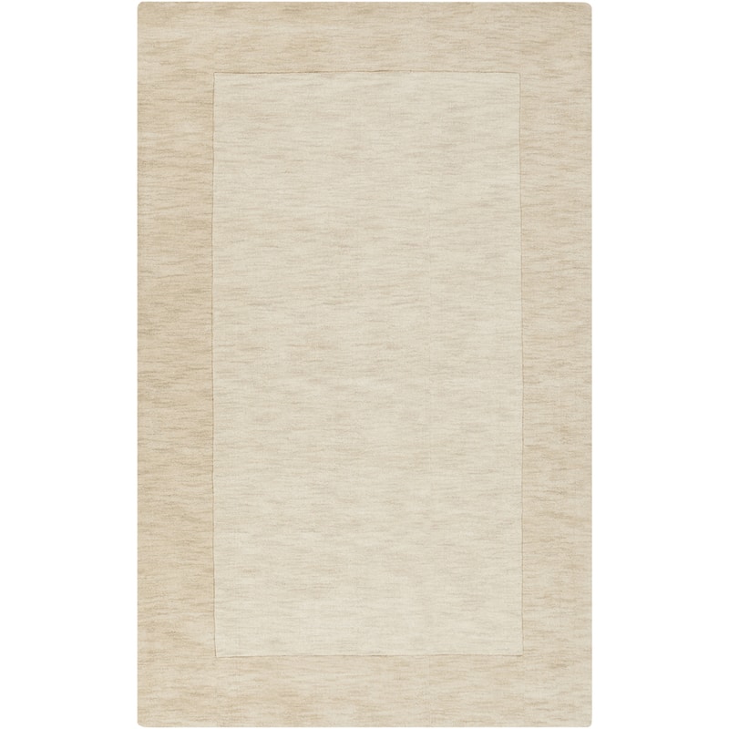 Hand Loomed Odessa Solid Bordered Tone-On-Tone Wool Area Rug