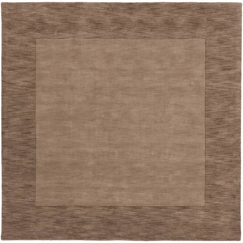 Hand Loomed Odessa Solid Bordered Tone-On-Tone Wool Area Rug