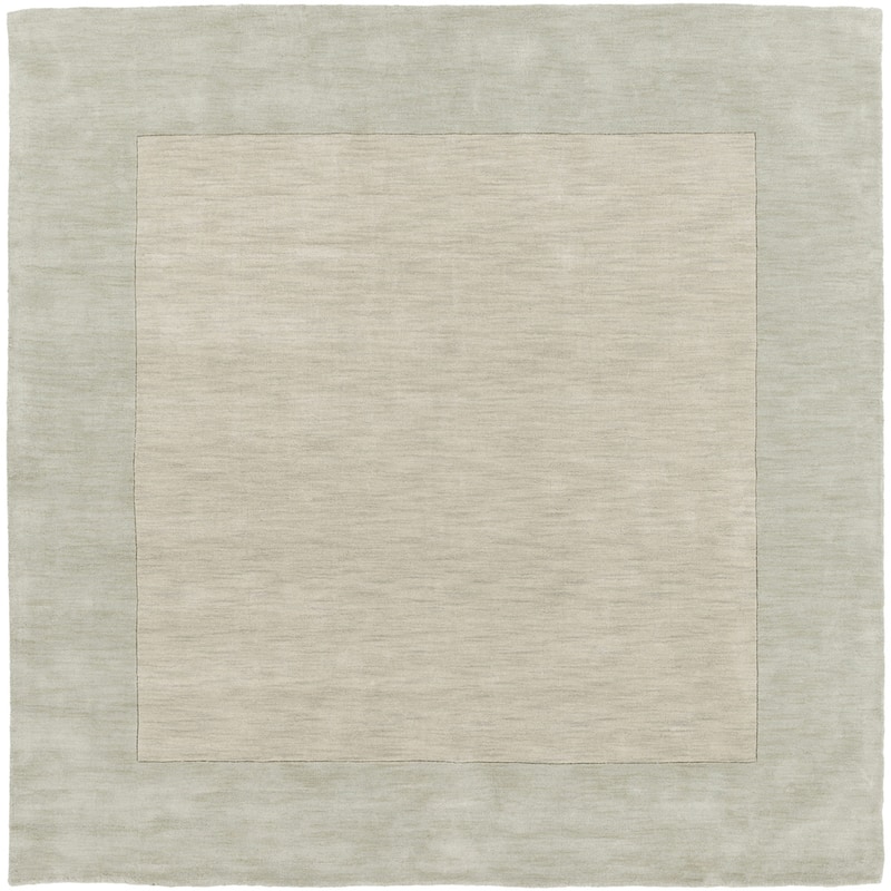 Hand Loomed Odessa Solid Bordered Tone-On-Tone Wool Area Rug
