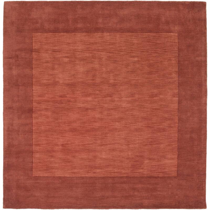Hand Loomed Odessa Solid Bordered Tone-On-Tone Wool Area Rug