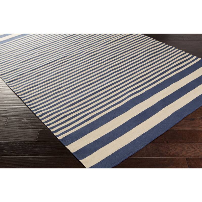 Hand-Woven Pauline Stripe Pattern Cotton Area Rug