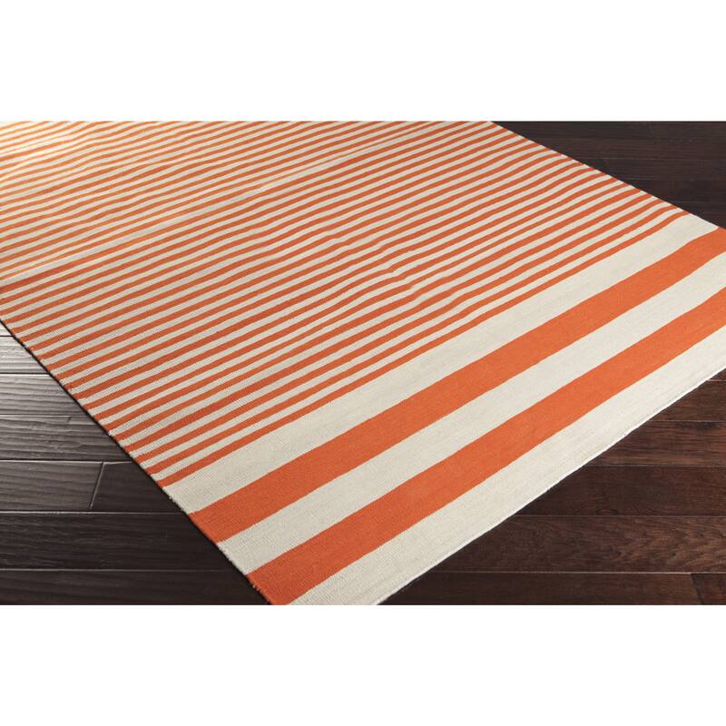 Hand-Woven Pauline Stripe Pattern Cotton Area Rug