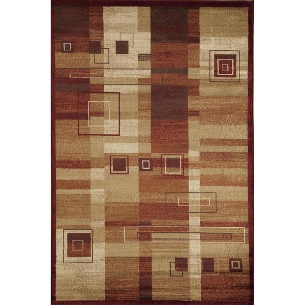 Antonio Red Geometric Area Rug - 7'10 x 10'10